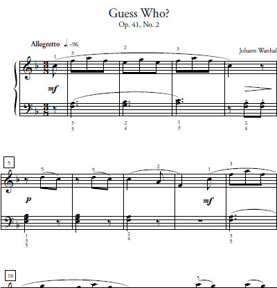 Guess Who Sheet Music and Sound Files for Piano Students